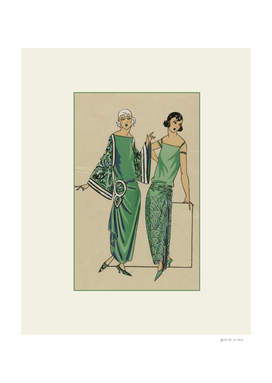 Les dames vertes - Boho, chic, Art Deco print