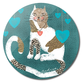 Catlovers with blue hearts