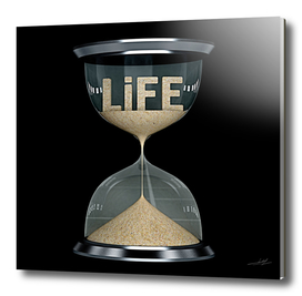 life time concept flows away like sand