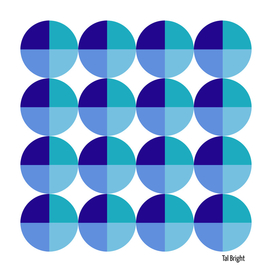 Blue Retro Circle Pattern