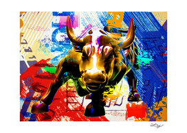 Wall Street Bull Painted