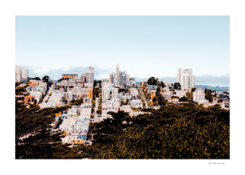 City view with blue sky at San Francisco California USA