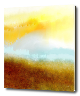 Teal, Yellow and Gold Abstract