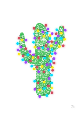 Linocut Festive Cacti