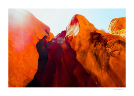 Desert Sandstone with summer light at Antelope Canyon