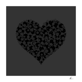 Black / Grey Heart from Circles