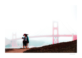 foggy day at Golden Gate Bridge, San Francisco, USA