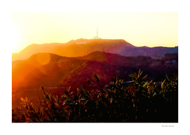 sunset sky at Hollywood Sign, Los Angeles, California, USA