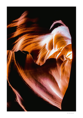 Heart shape sandstone abstract at Antelope Canyon