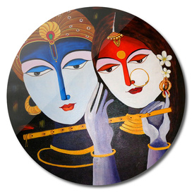 Divine Lovers Krishna and Radha