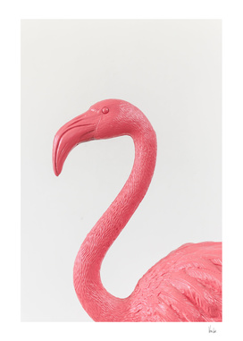 Plastic pink flamingo