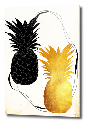 Black and golden pineapple mama art