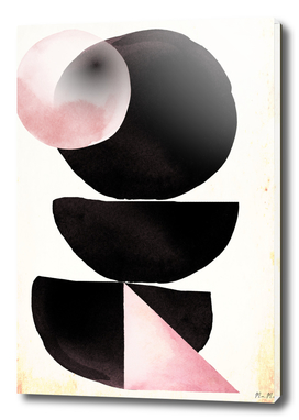 Black pink geometric abstract mama art