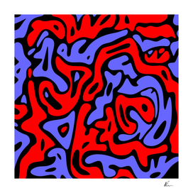 Abstract | Black Blue and Red | Pop Art