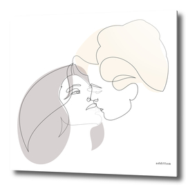 MD kiss - one line art