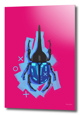 Blue Beetle in pink background