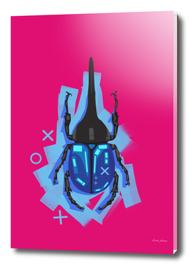 Blue Beetle in pink background