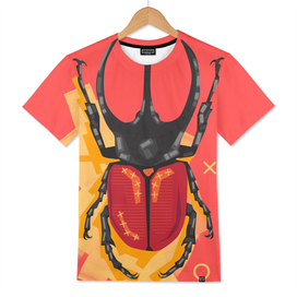 Red Beetle in orange background