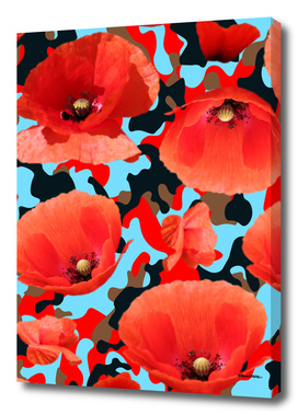 Poppie Camouflage Red Blue -Living Hell
