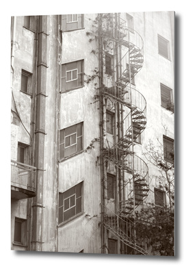 Vintage Spiral Stairs, Athens Greece