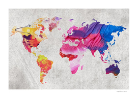 World Map Urba Watercolor