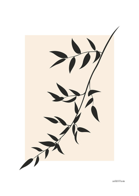 pastel square - black branch - ruscus
