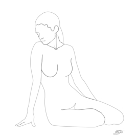 One line naked lady