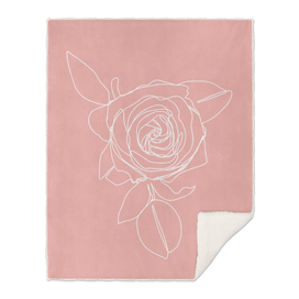 Rose With Leaves One Line Art