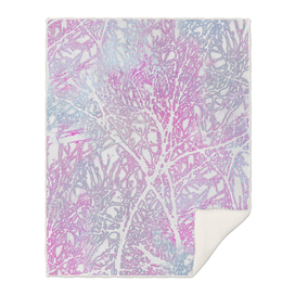 Tangled Tree Branches in Pastel Pink and Blue