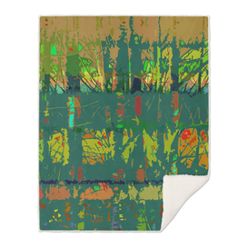 Tropical Trees in Abstract Cubist Green and Orange
