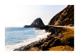 road with blue ocean view at Point Mugu State Park