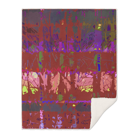 Tropical Trees in Abstract Cubist Maroon and Pink