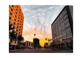 city sunrise at Encino, Los Angeles, USA