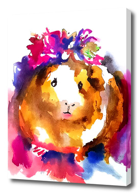 Guinea Pig with Flower Crown