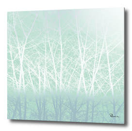 Frosty Winter Branches in Icy Mint Green