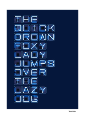 The quick brown foxy Lady - Square Neon