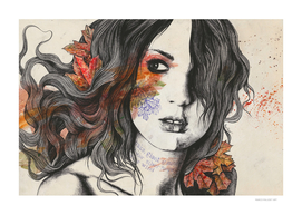 Wake II | maple leaves tattoo woman portrait