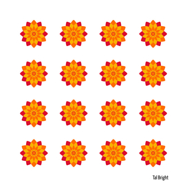 Bright flower pattern - orange and yellow