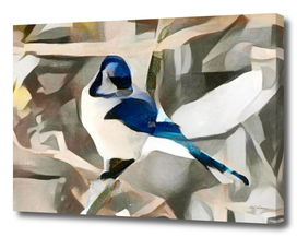 Modernist Winter Blue Bird