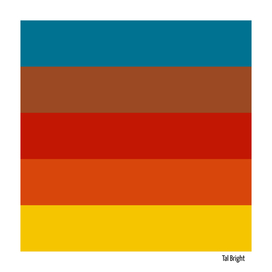 70s Color Palette -  blue, brown, red, orange, yellow