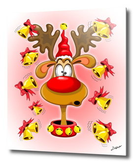 Reindeer Fun Christmas Cartoon with Bells Alarms