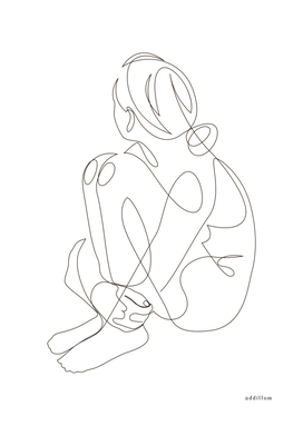 contemplation - one line nude