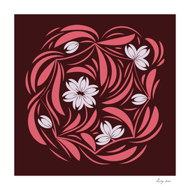 Abstract folk floral art. Flowers print, poster.