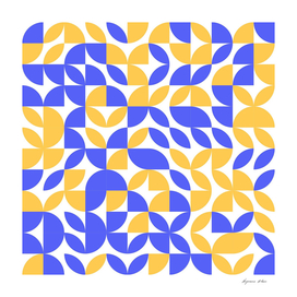 Yellow and Blue Leaf Pattern