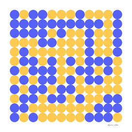 Yellow and Navy Blue Dots