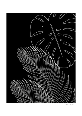 Monstera Palm Leaves Finesse Line Art #4 #tropical #decor