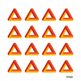 Impossible triangle optical illusion pattern - orange