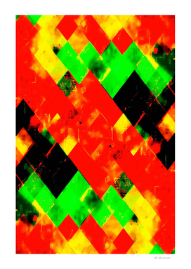 geometric pixel square pattern abstract in red green yellow
