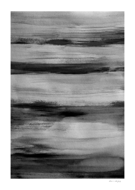 Touching Black Gray White Watercolor Abstract #5 #painting