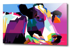 colorful cow pop art